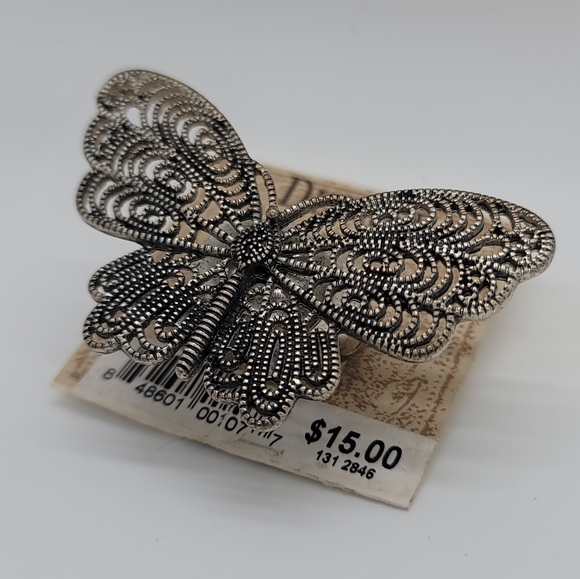 Decree Boho Large Butterfly Women's Ring Stretch Adjustable - Picture 3 of 7